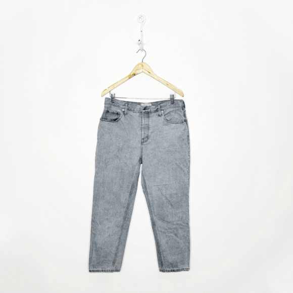 EVERLANE THE 90'S CHEEKY JEAN Gray ORGANIC COTTON high rise womens 30 CROP - Picture 1 of 10